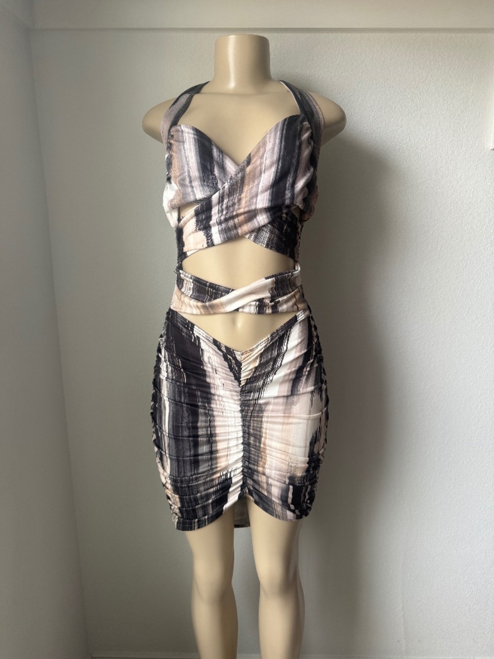 Black and Gray Fashion Nova Dress